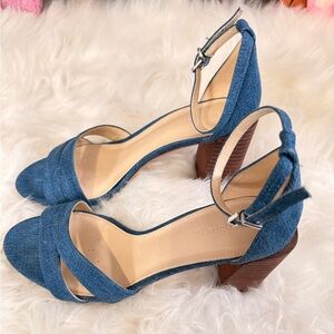 J. McLaughlin Denim Blue Block Heels